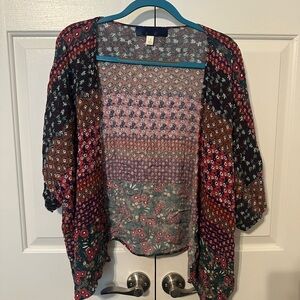Francesca's Collections Colorful Patterned Kimono